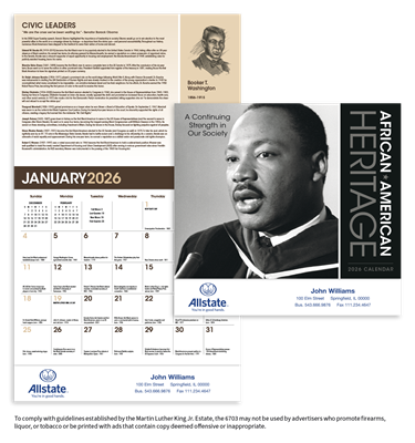 African-American Heritage - MLK Calendar